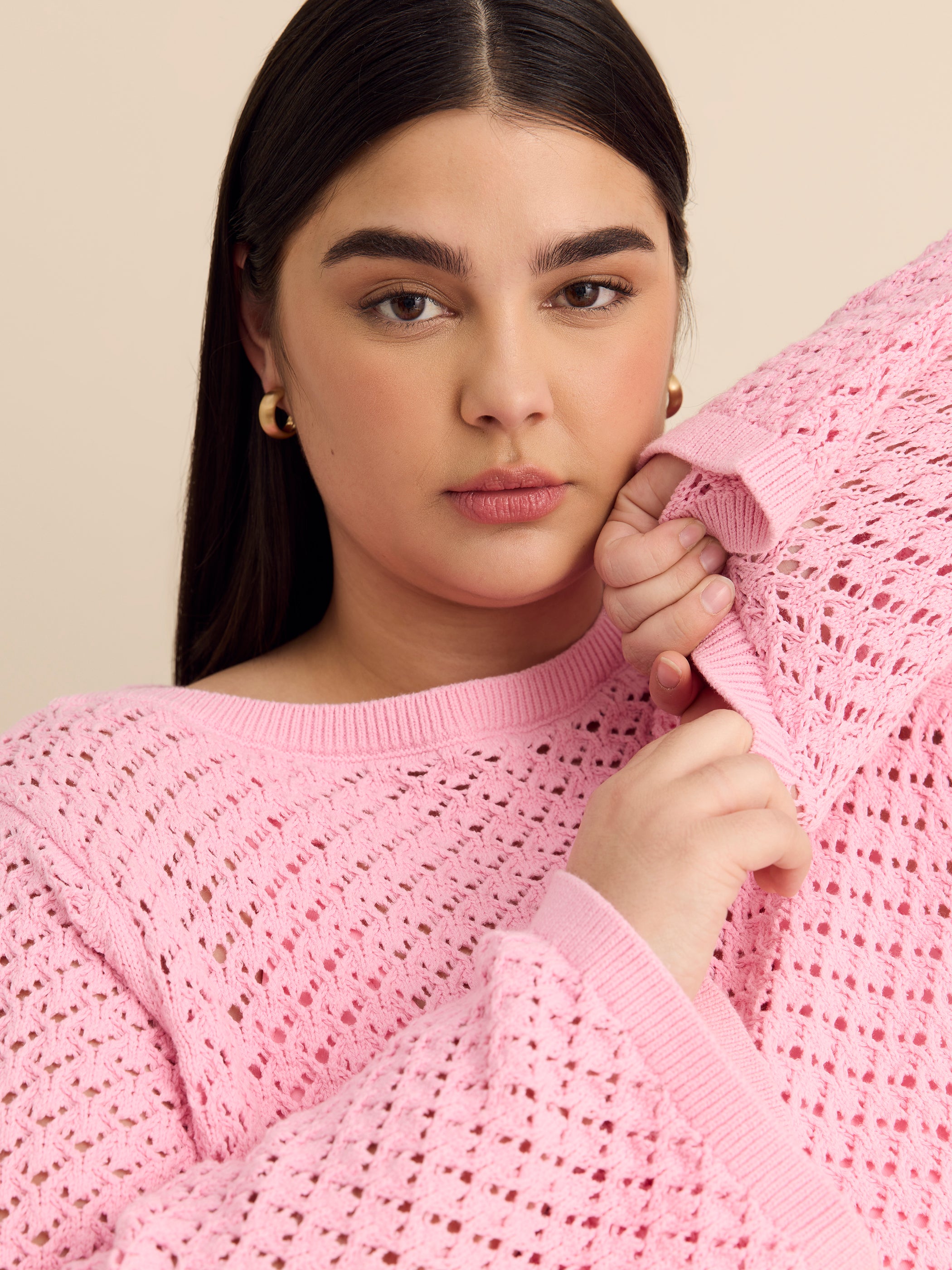 Long Bell Sleeve Sweater with Boat Neck