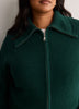 Straight Zippered Sweater Cardigan
