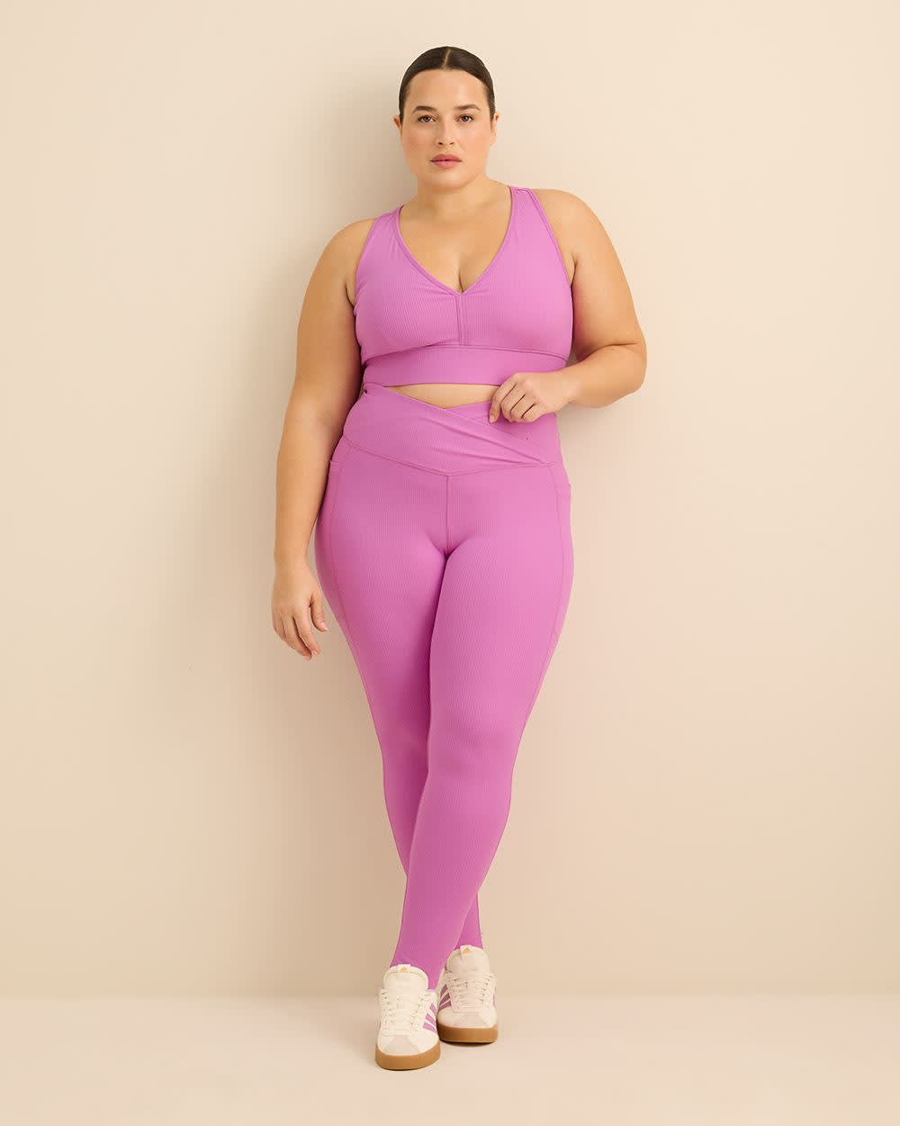 Legging en tricot côtelé avec taille croisée - Active Zone