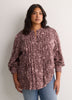 Pleated Buttoned-Down Slight Swing Blouse