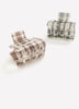 Plaid Square Hair Claws, Set of 2