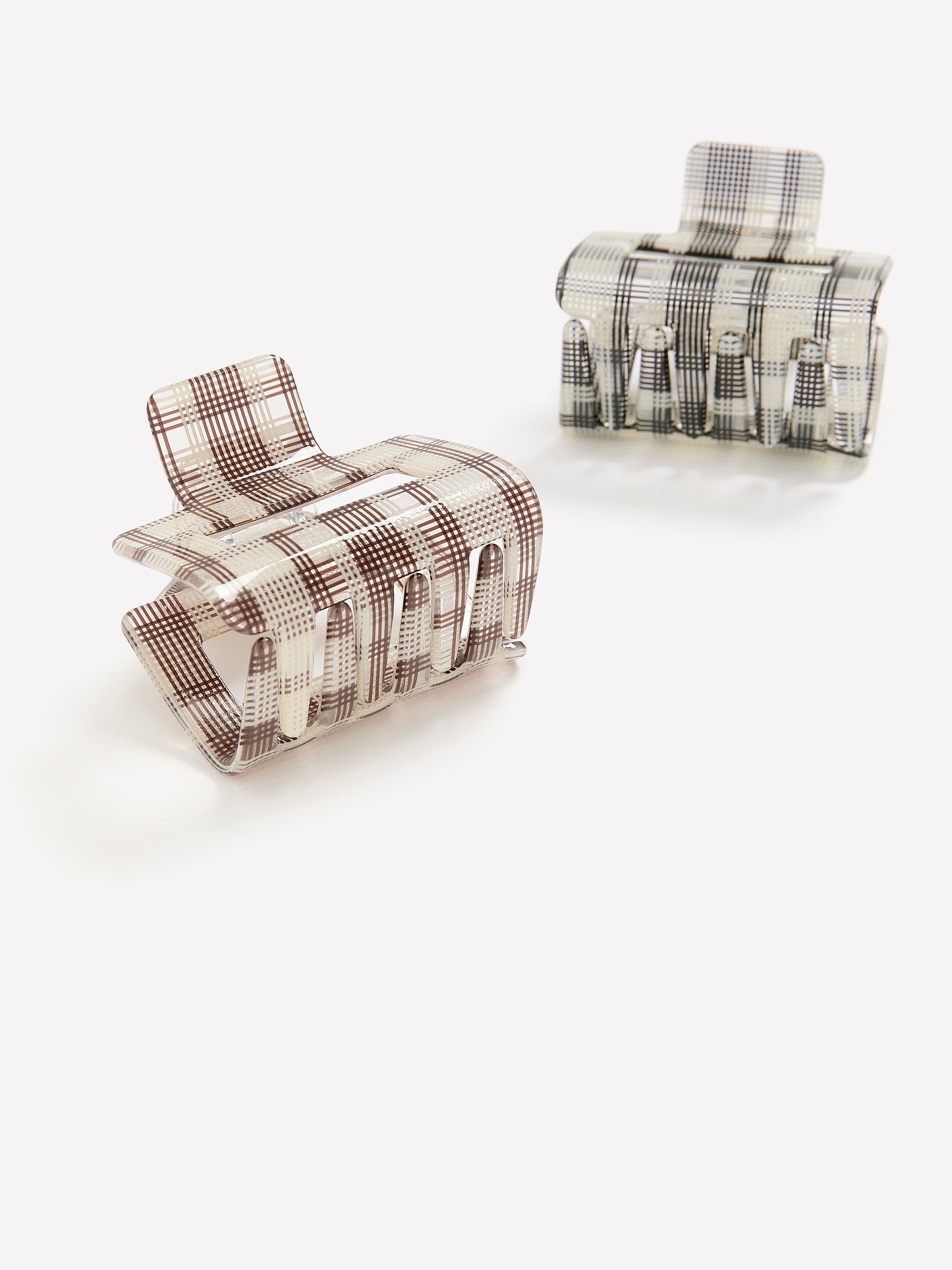 Plaid Square Hair Claws, Set of 2