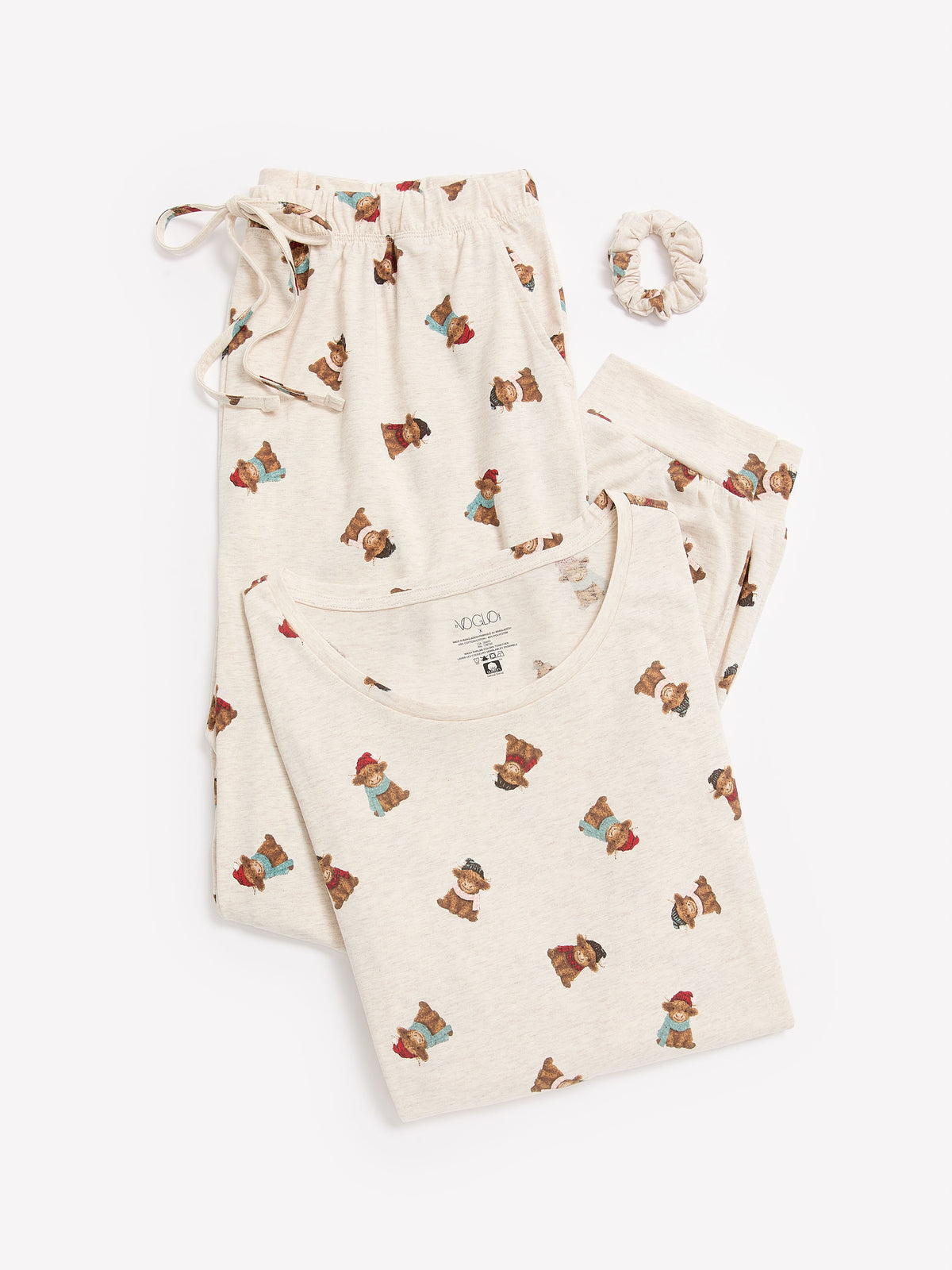 Snow Cow Heather Long-Sleeve Tee and Jogger Pant Pyjama Set - tiVOGLIO