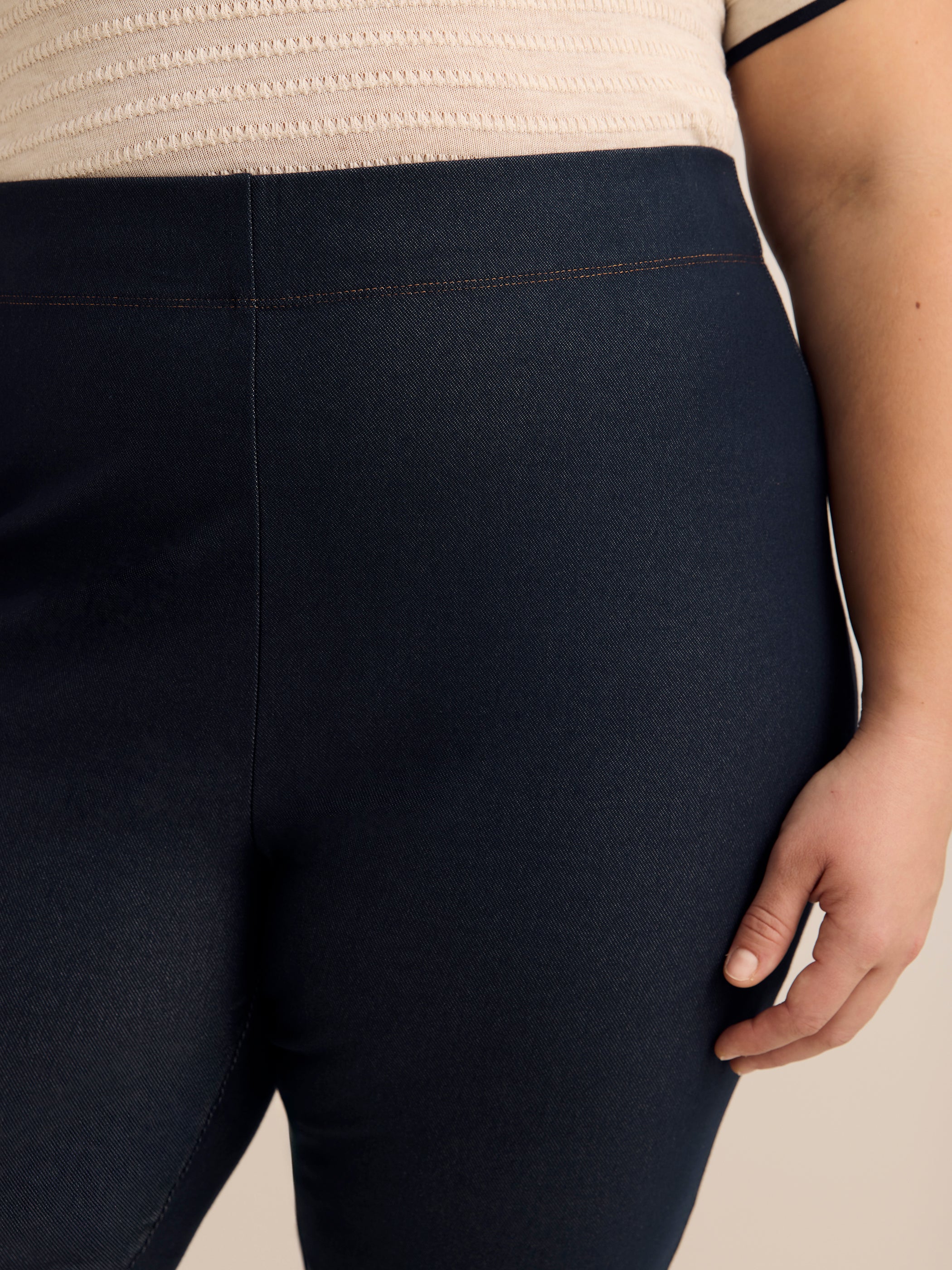 Blue Denim Knit Bike Short
