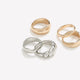 Silver and Golden Assorted Rings, Set of 5