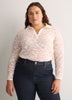 Straight-Fit Lace Polo Top