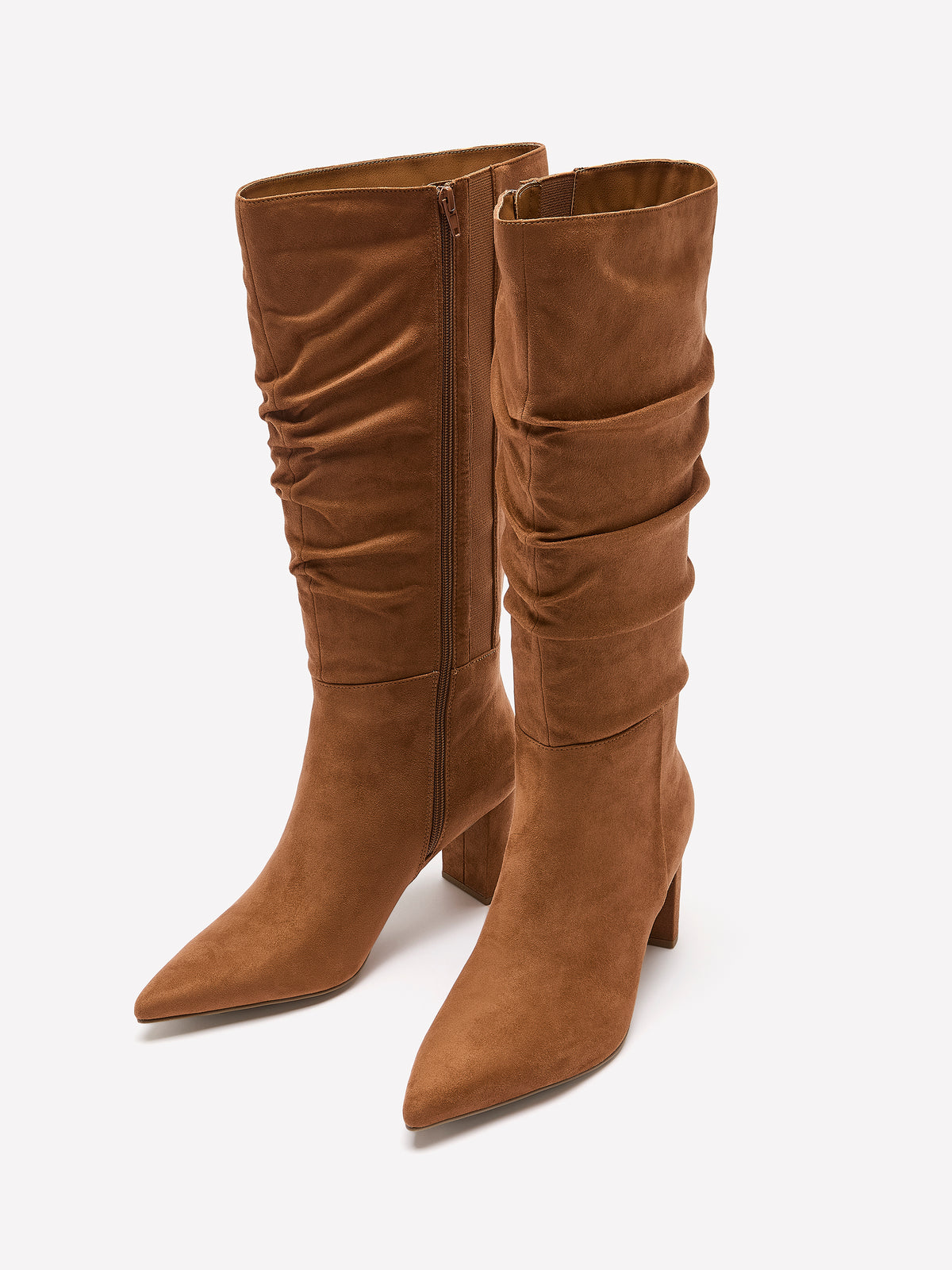 Wide Width, Gianina Microsuede Mid-Heel Pointed-Toe Tall Boot