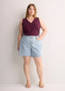 Curvy-Fit High-Rise Denim Shorts
