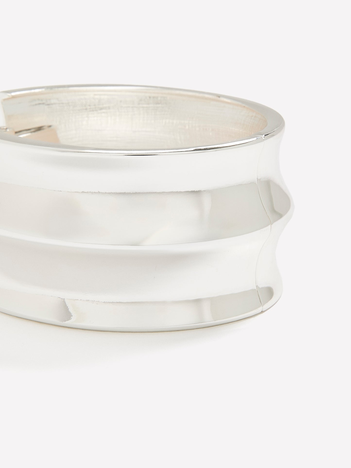 Wide Silver Textured Cuff Bracelet