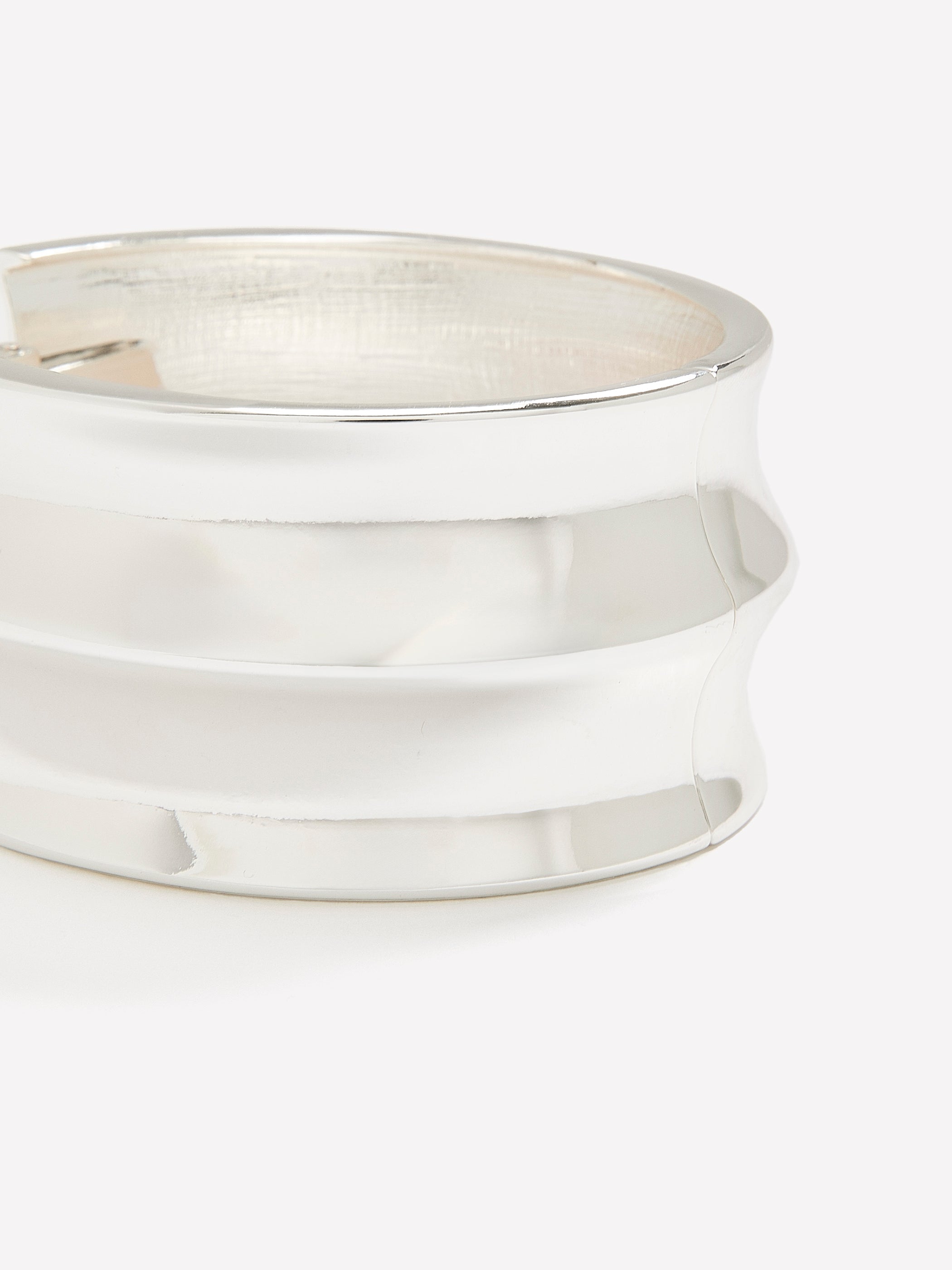 Wide Silver Textured Cuff Bracelet