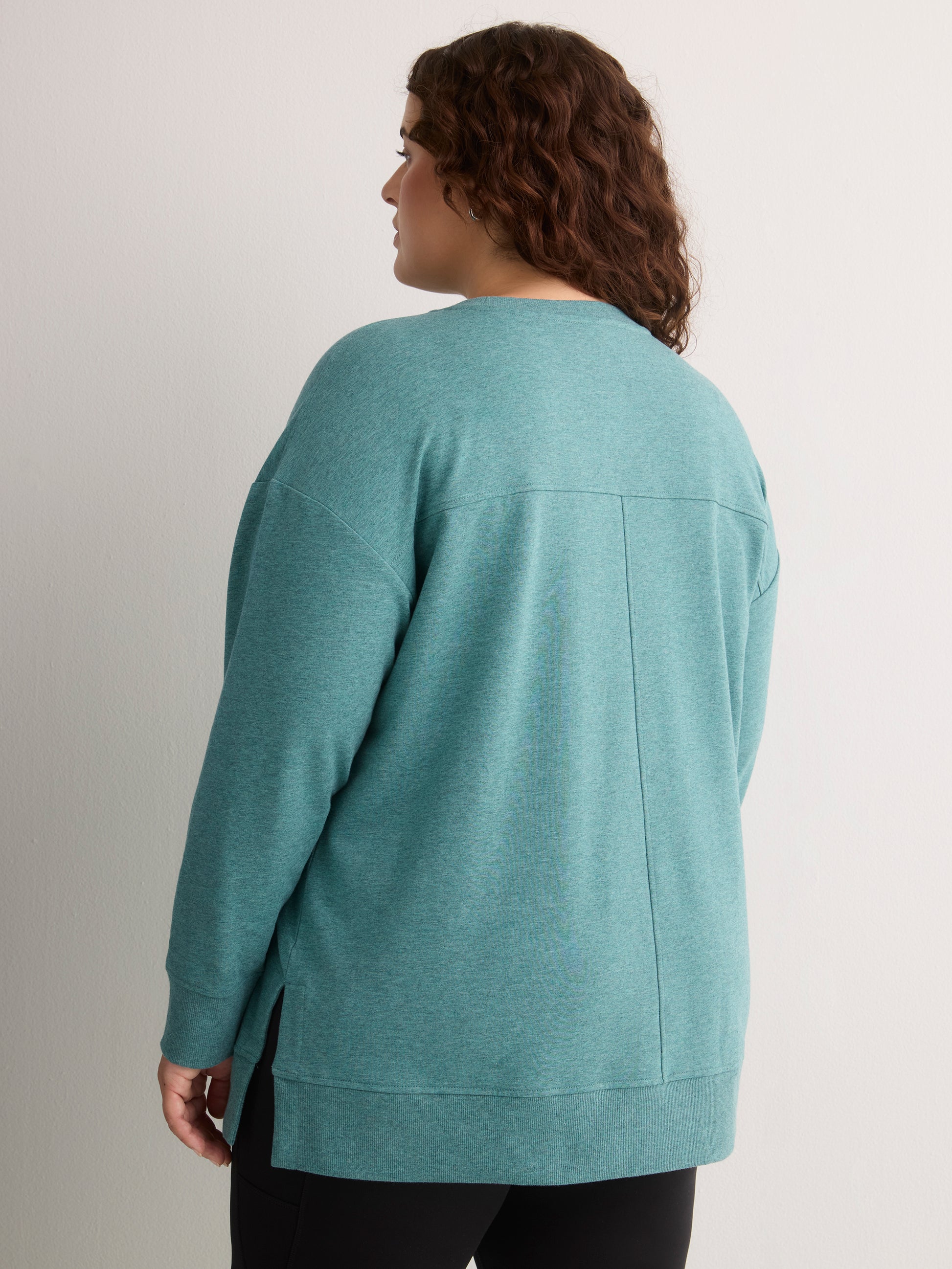 Grey French Terry Fashion Tunic Sweatshirt - Active Zone