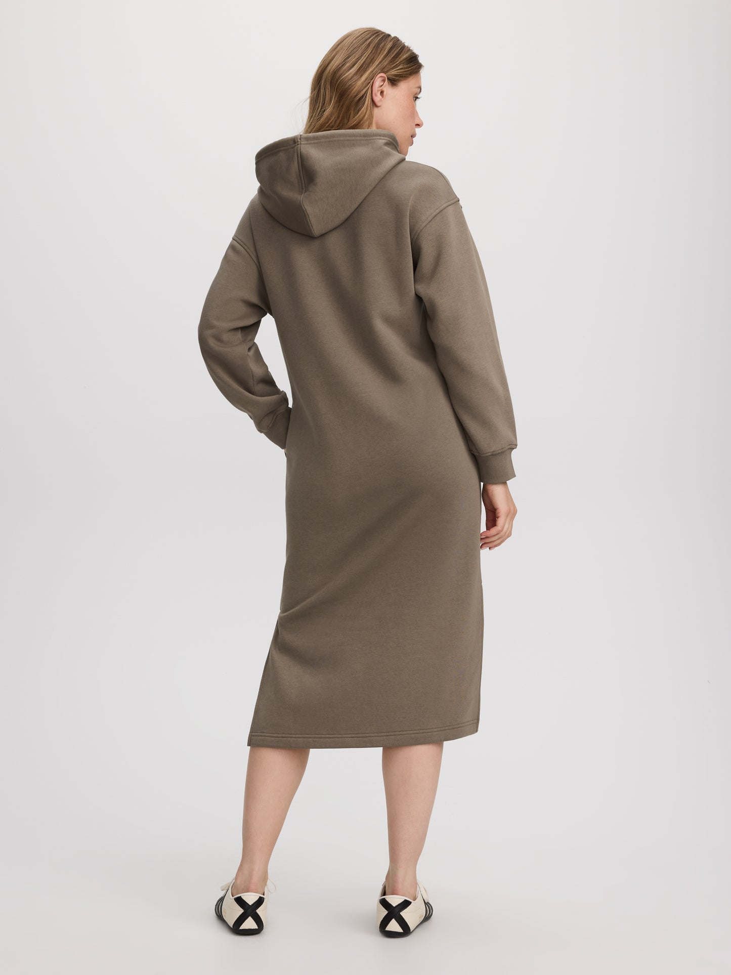 French Terry Hooded Midi Dress - Hyba