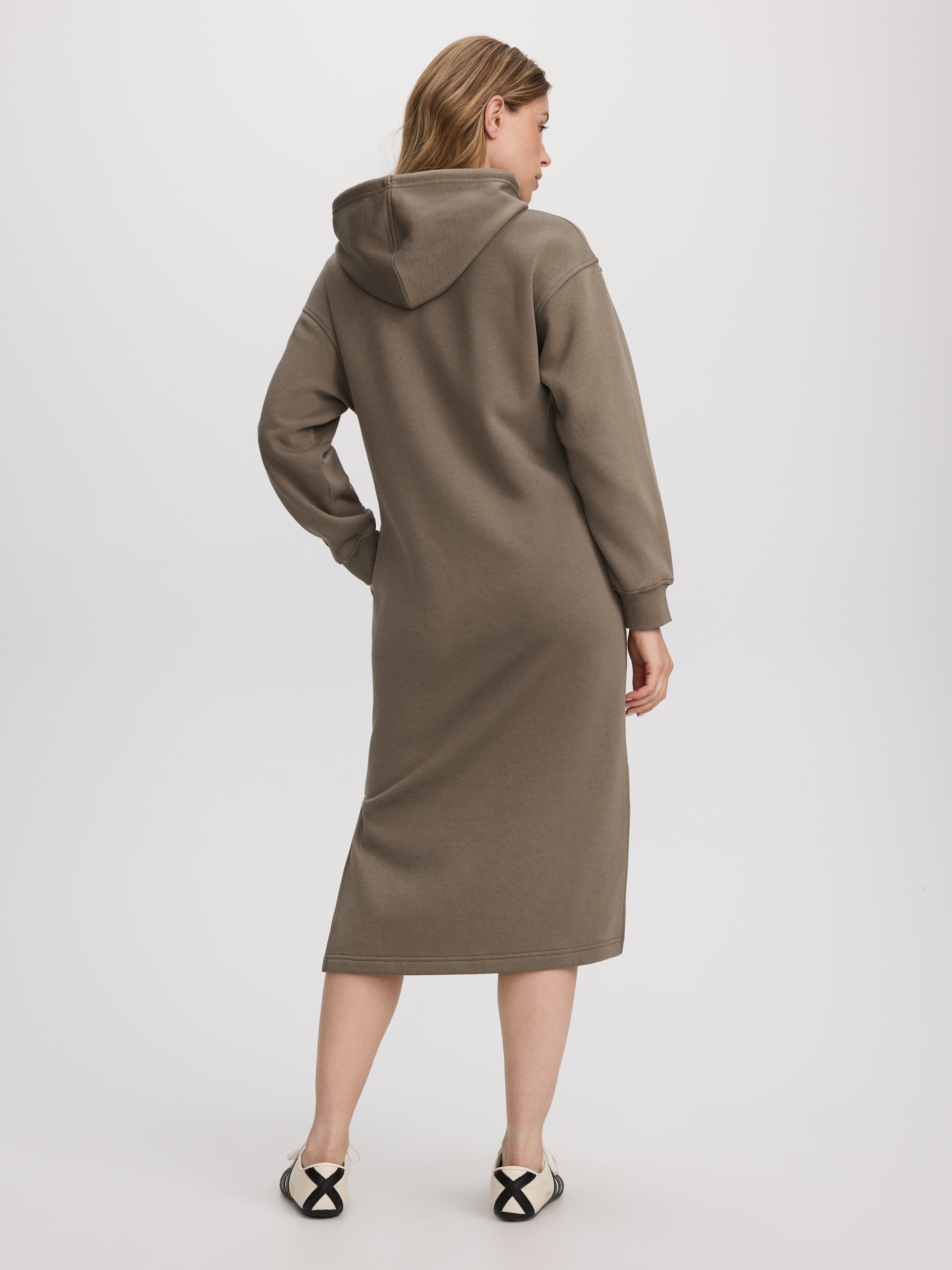 French Terry Hooded Midi Dress - Hyba