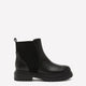 Extra Wide Width, Black Faux Leather Chunky Lug Bootie