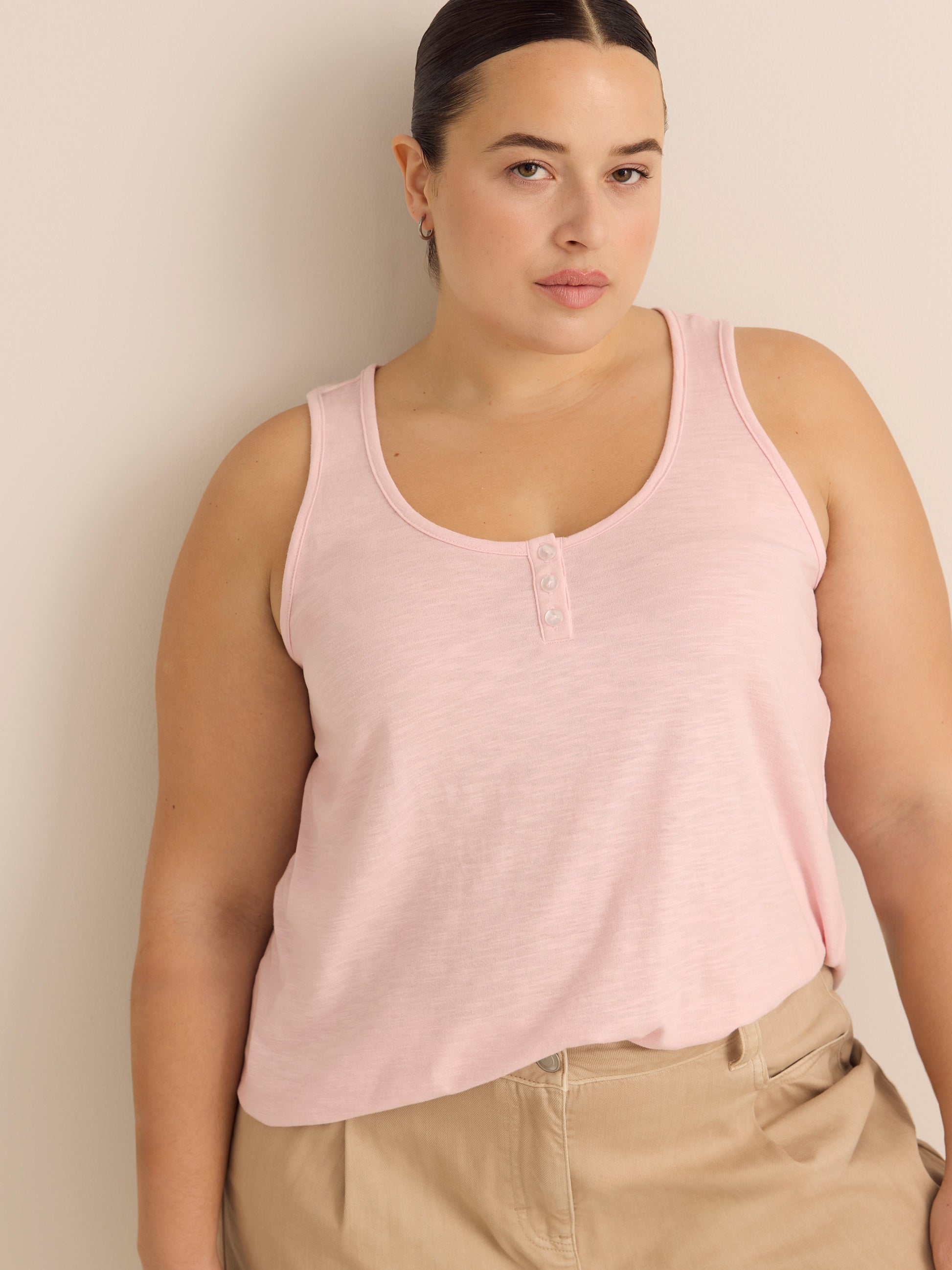 Straight Henley Tank Top