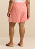 Pink Embroidered Cotton Pull-On Short