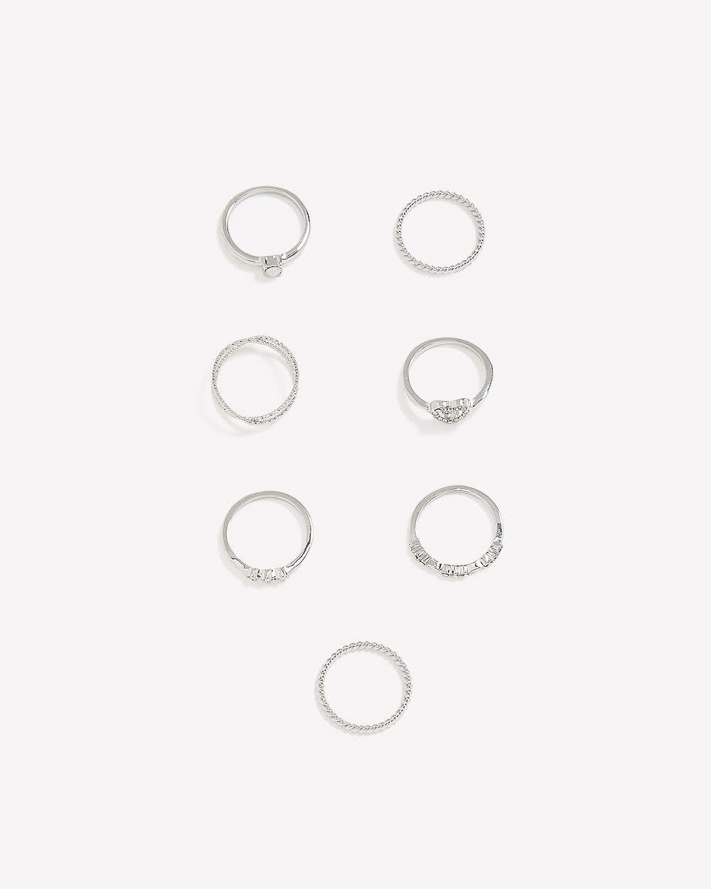 Assorted Dainty Rings, Set of 7
