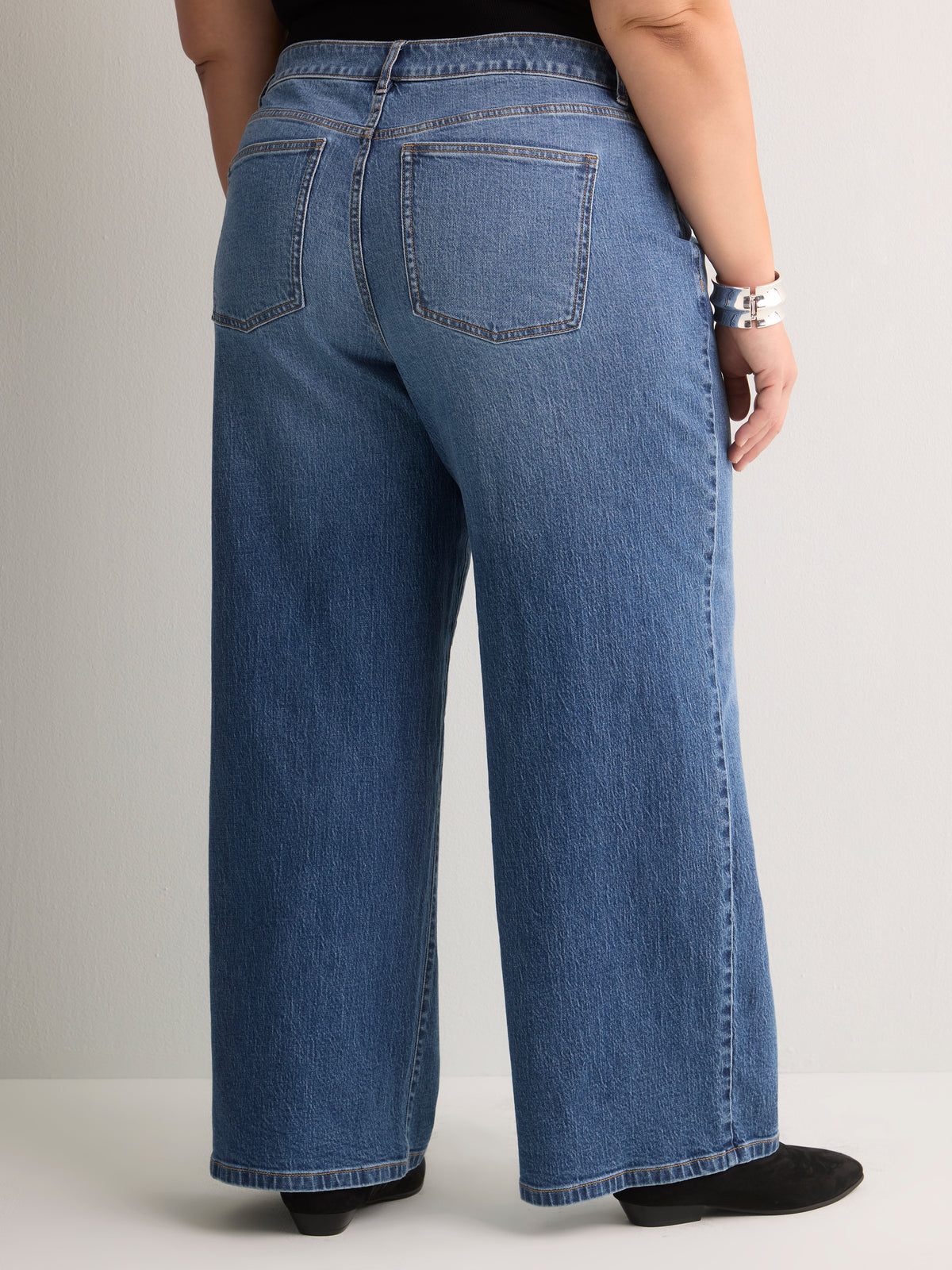 Mid-Rise Baggy Wide-Leg Jeans - Addition Elle