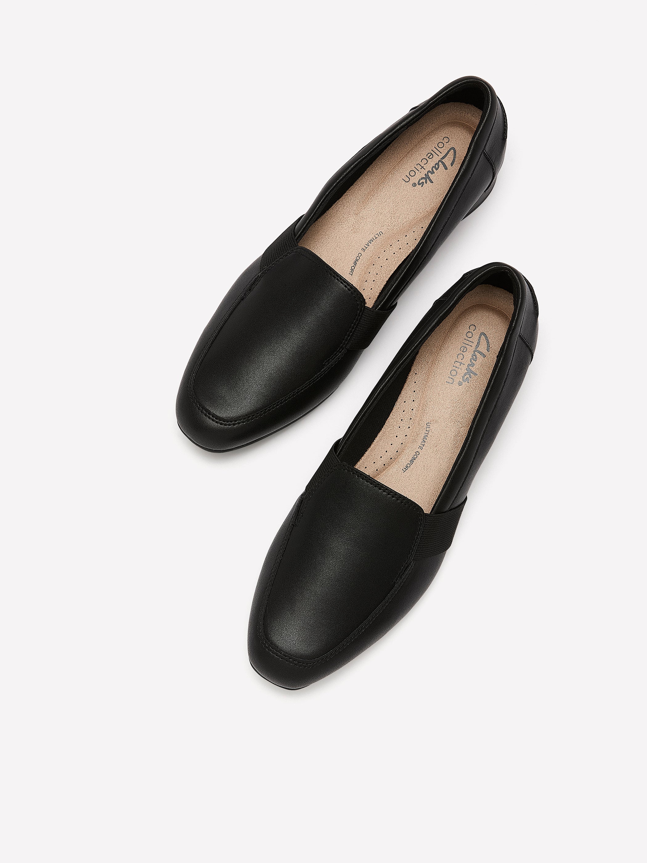 Wide Width, Juliet Beat Black Leather Low-Heel Shoe - Clarks