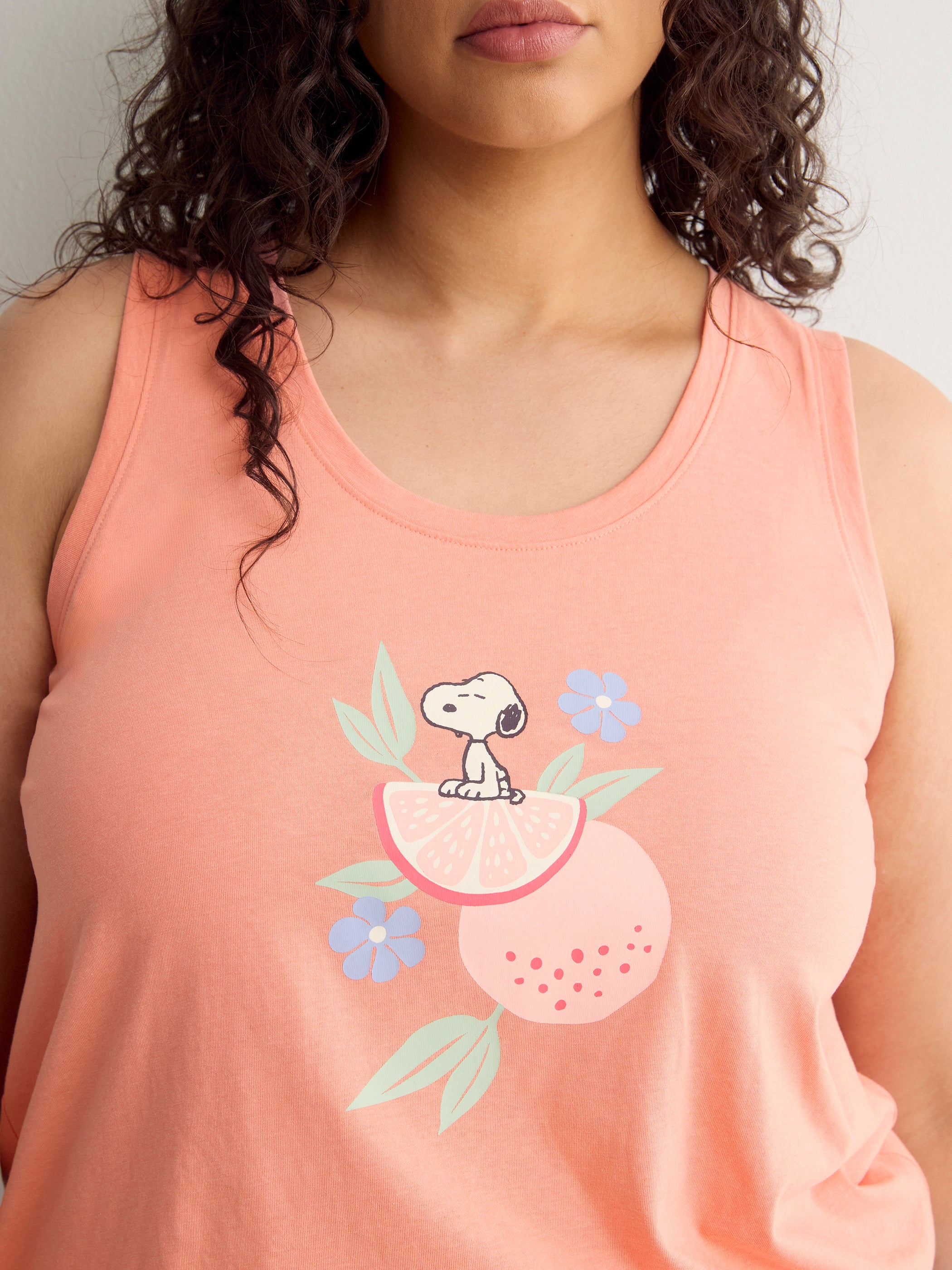 Coral Snoopy Pyjama Tank Top - ti Voglio