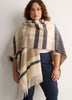 Colourblock Woven Cape with Fringes