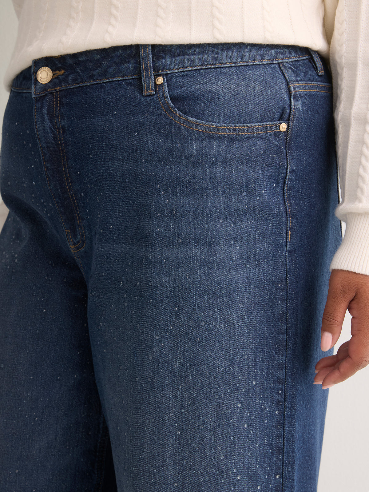 Classic-Fit High-Rise Wide-Leg Embellished Jean - d/C jeans