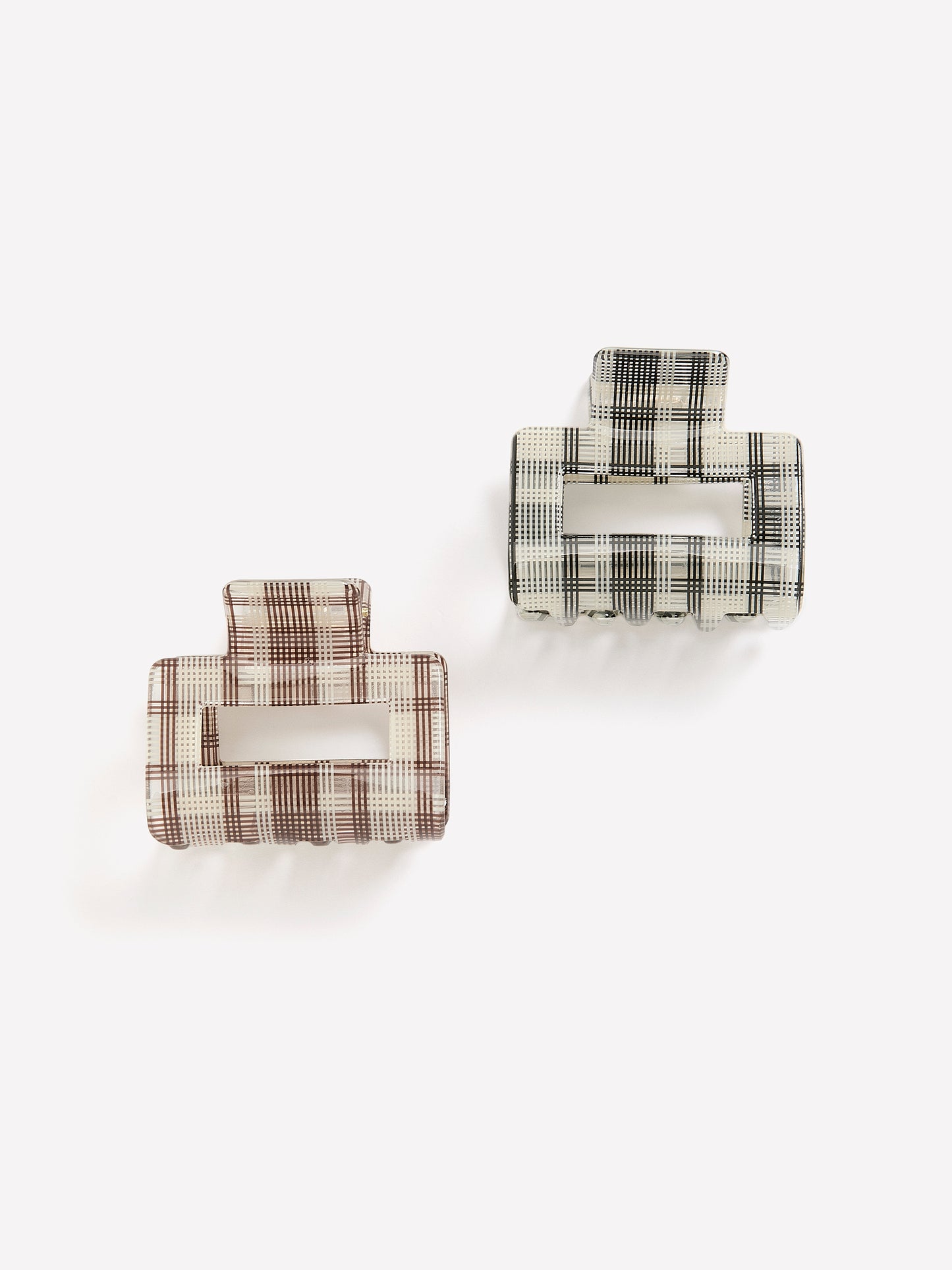 Plaid Square Hair Claws, Set of 2