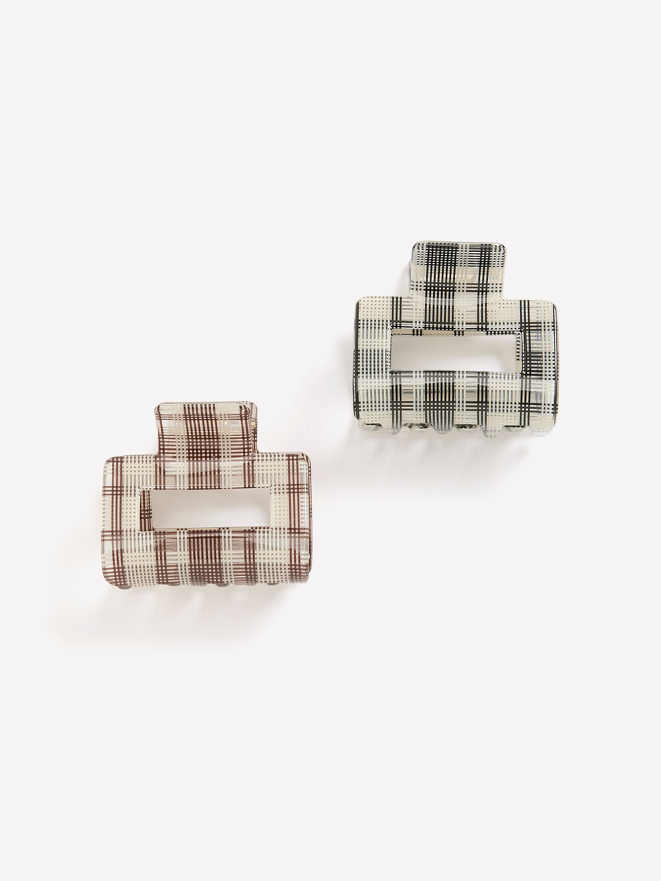 Plaid Square Hair Claws, Set of 2