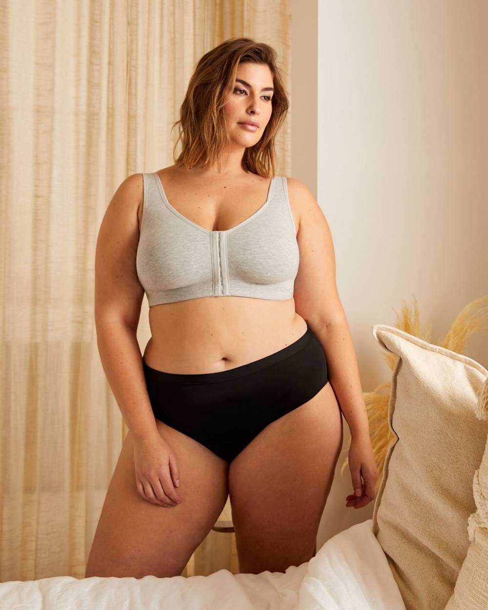 Soutien-gorge en coton chiné à fermeture avant - tiVOGLIO