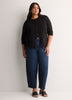 Responsible, Buttoned-Down Cotton Blend Crewneck Cardigan