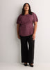 Responsible, Cape Flutter-Sleeve Silky Blouse with Self Sash