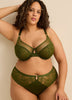 Green Lace Cheeky Brief with Microfibre at Front - Déesse Collection