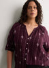 Cotton A-Line Notch-Neckline Blouse