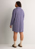 Short Blue Plaid Buttoned-Down Sleepshirt - tiVOGLIO