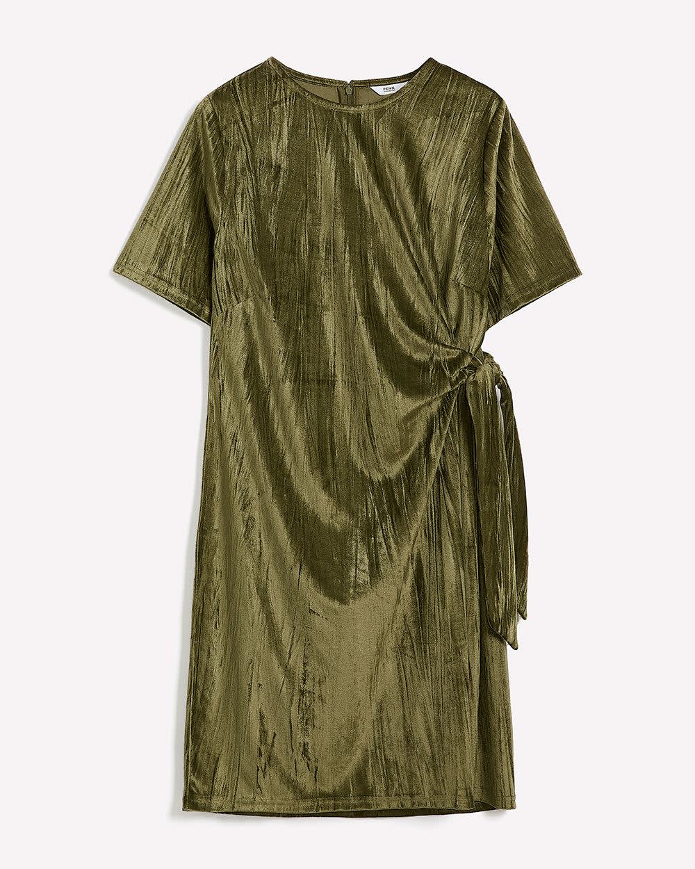 Velvet T-Shirt Dress with Side Knot | Penningtons Velvet T-Shirt Dress with Side Knot | Penningtons