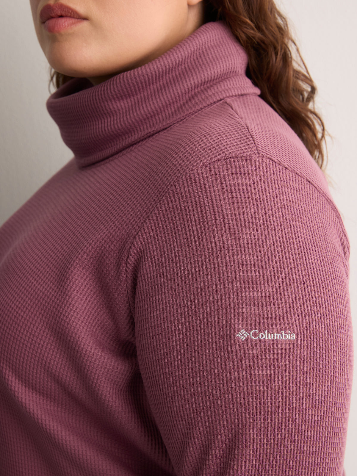 Holly Hideaway Cowl-Neck Waffle Knit Pullover Sweater - Columbia