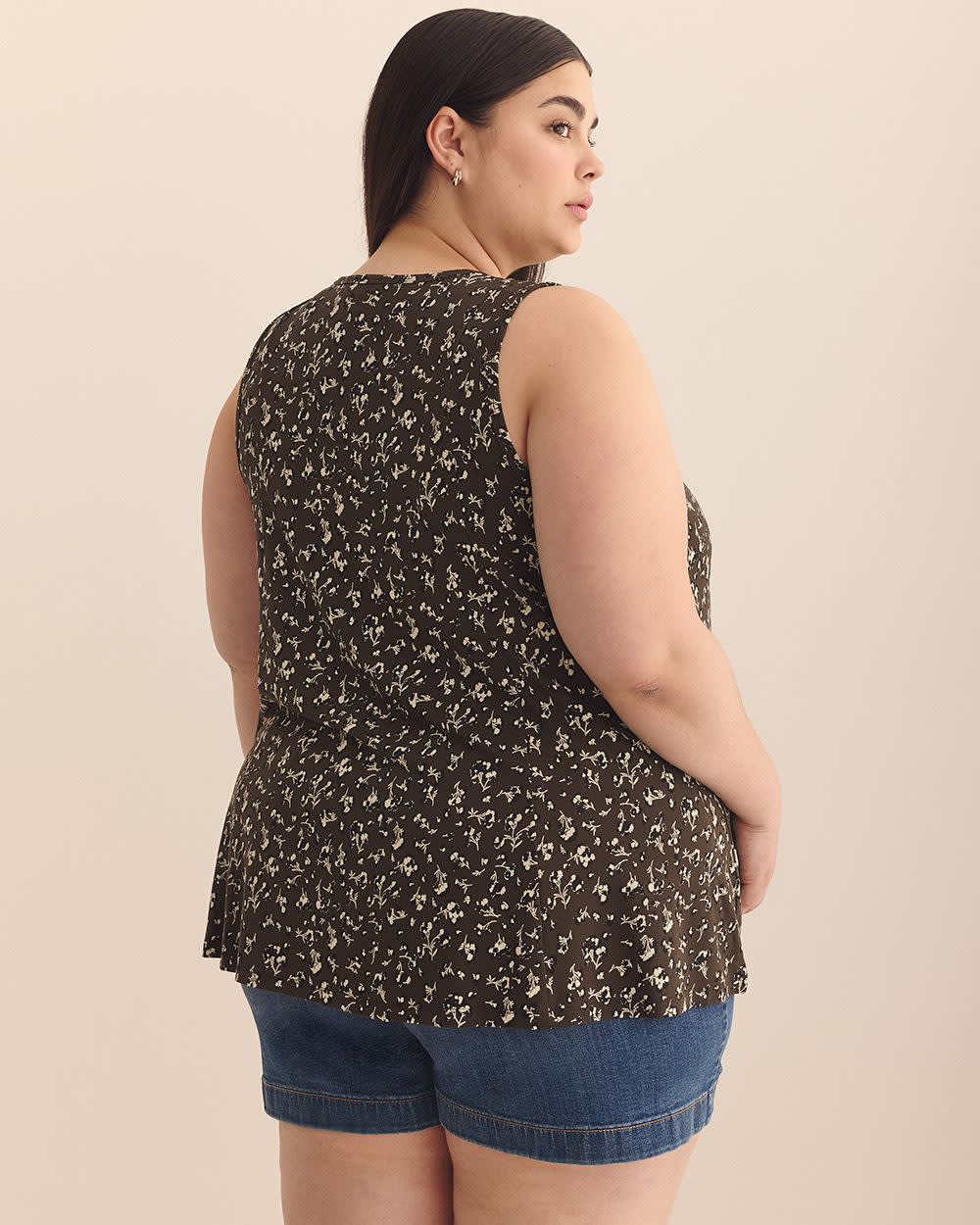 Printed Scoopneck Swing Cami with Princess Seams