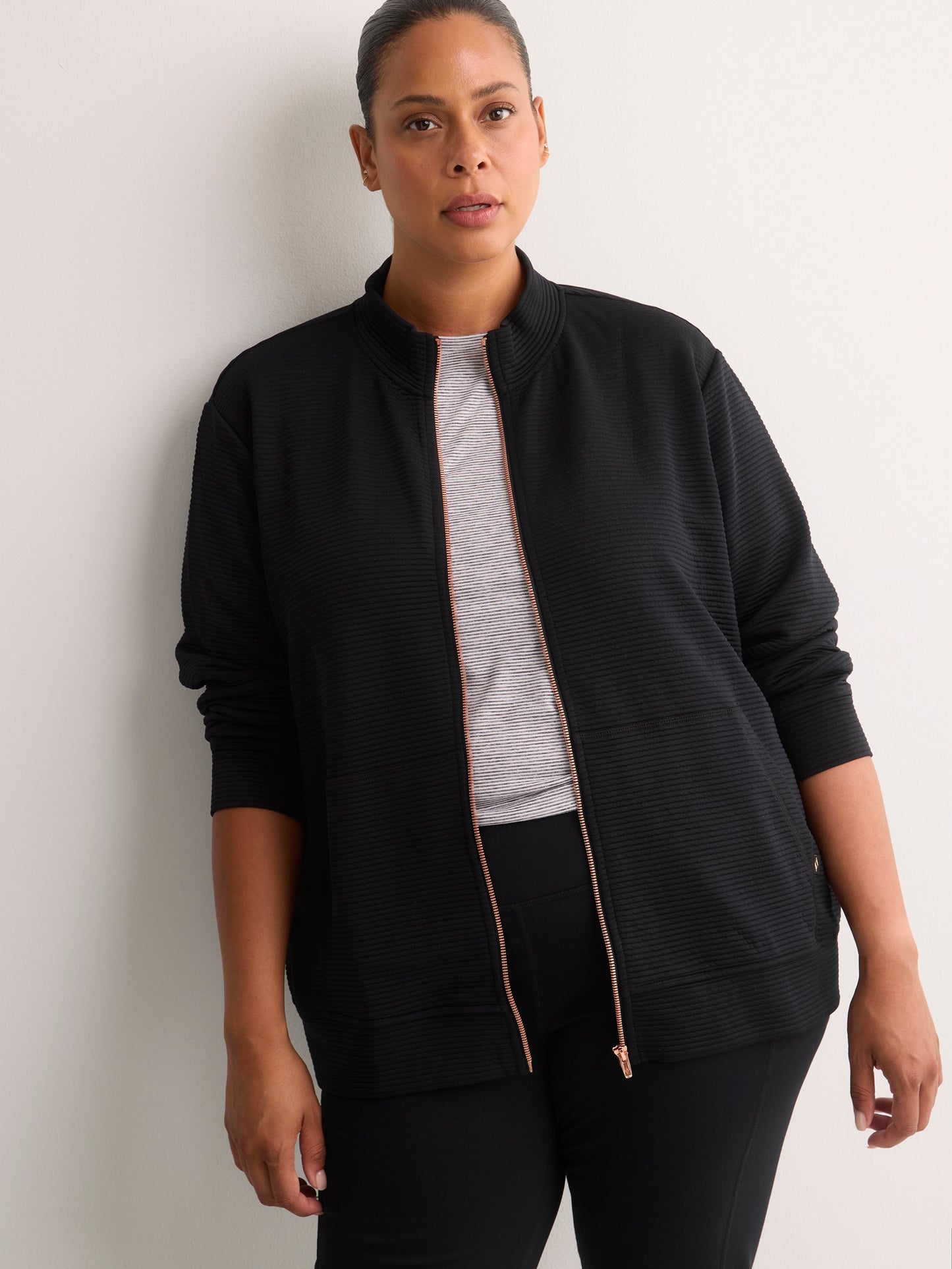 Go Walk Everywhere Ribbed Knit Jacket - Skechers