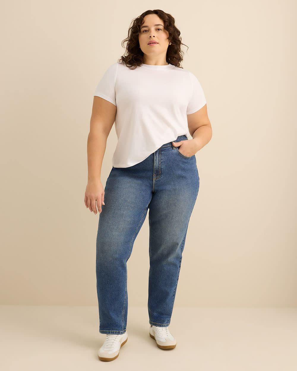 Petite, Curvy-Fit Straight-Leg Jean - d/C JEANS