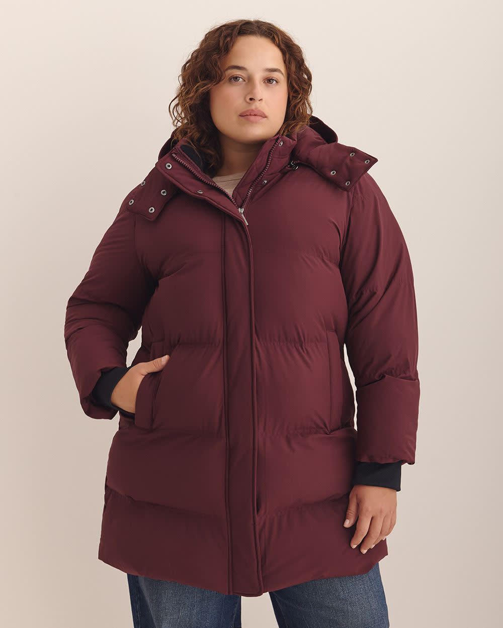 Penningtons Mid-Length Puffer Jacket – Bi-Stretch, Removable Hood