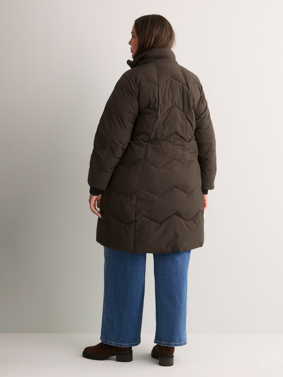 Long Stretch Hooded Puffer Jacket - Active Zone