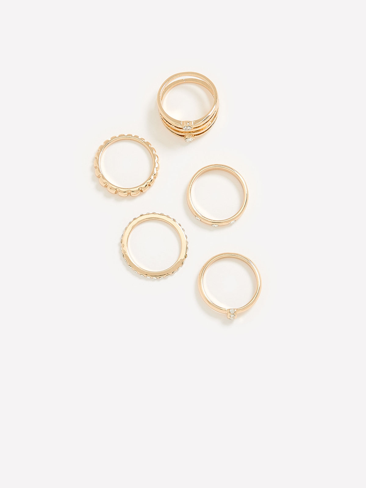 Assorted Golden Rings, Set of 5