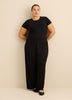 Black Rib Mid-Flared Pyjama Pant - ti Voglio