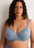 Blue Lace Underwire Padded T-Shirt Bra - tiVOGLIO