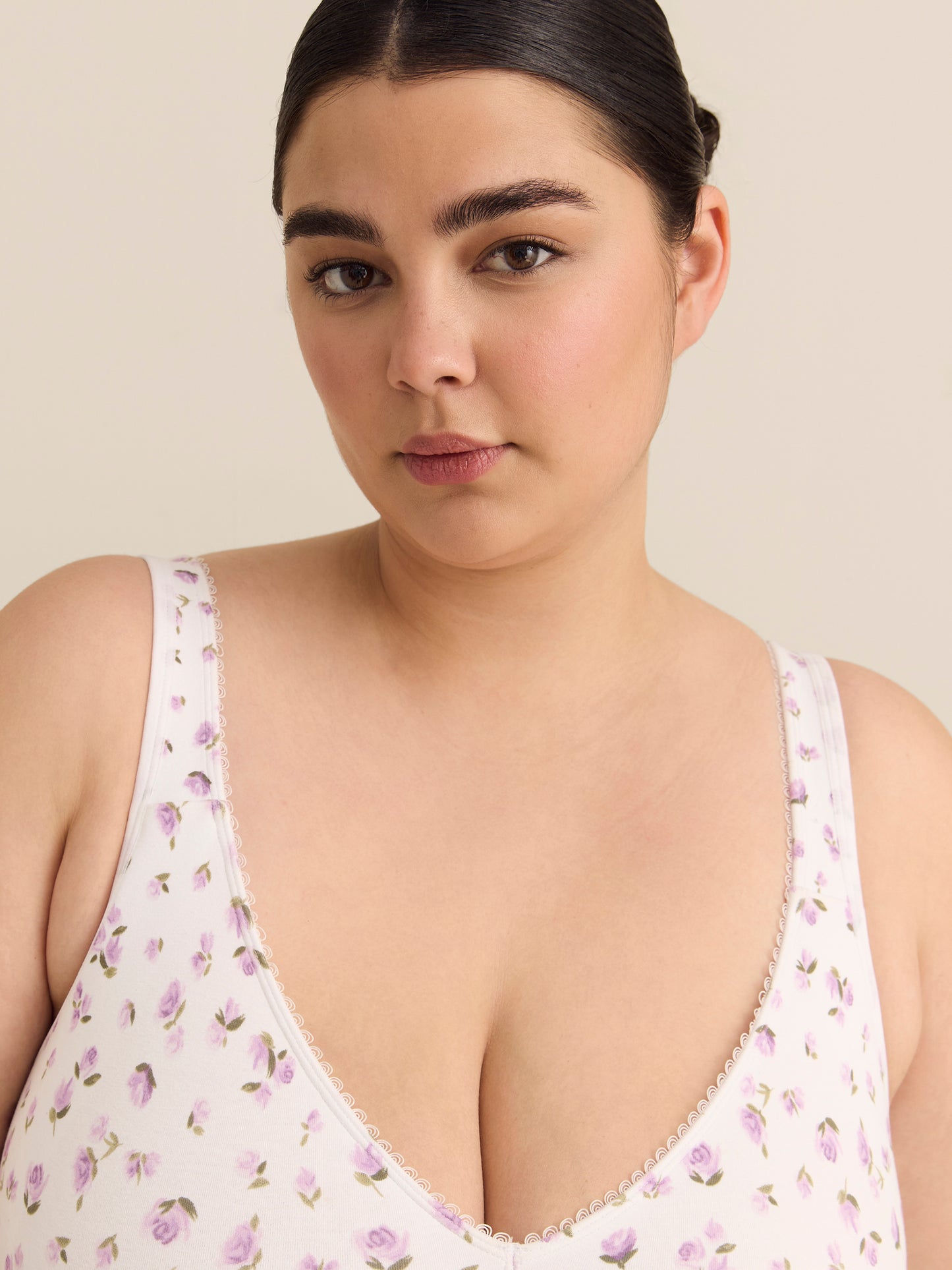 Wireless White Cotton Bra with Picot Trim - ti Voglio