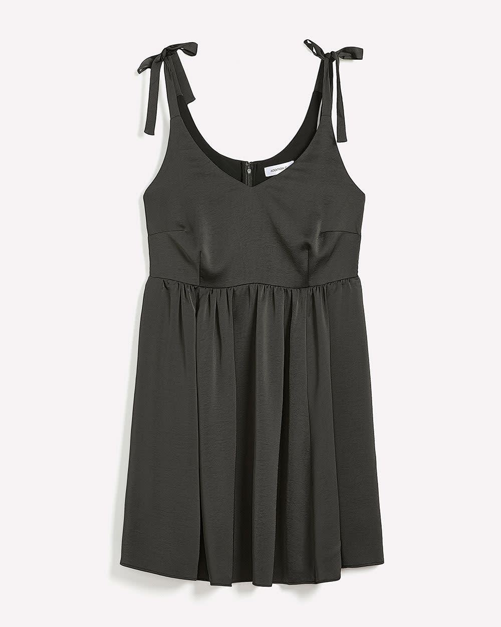 Satin Fit and Flare Sleeveless Dress - Addition Elle