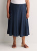 Dark Denim Fit and Flare Midi Skirt - d/C JEANS