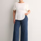 Classic-Fit High-Rise Wide-Leg Studded Denim Pant - d/C jeans
