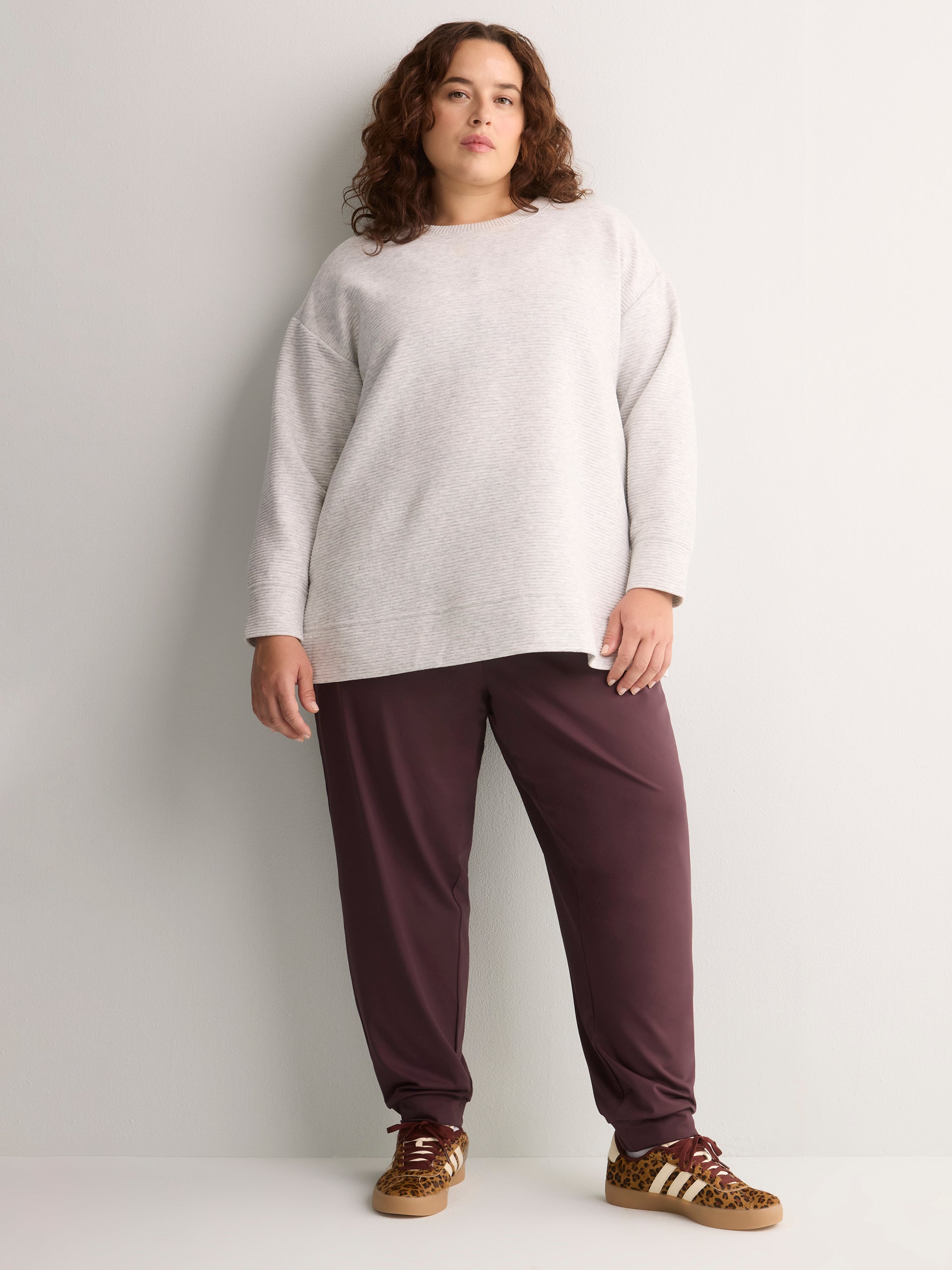 Ottoman Wide Crew Neck Tunic Top - Active Zone