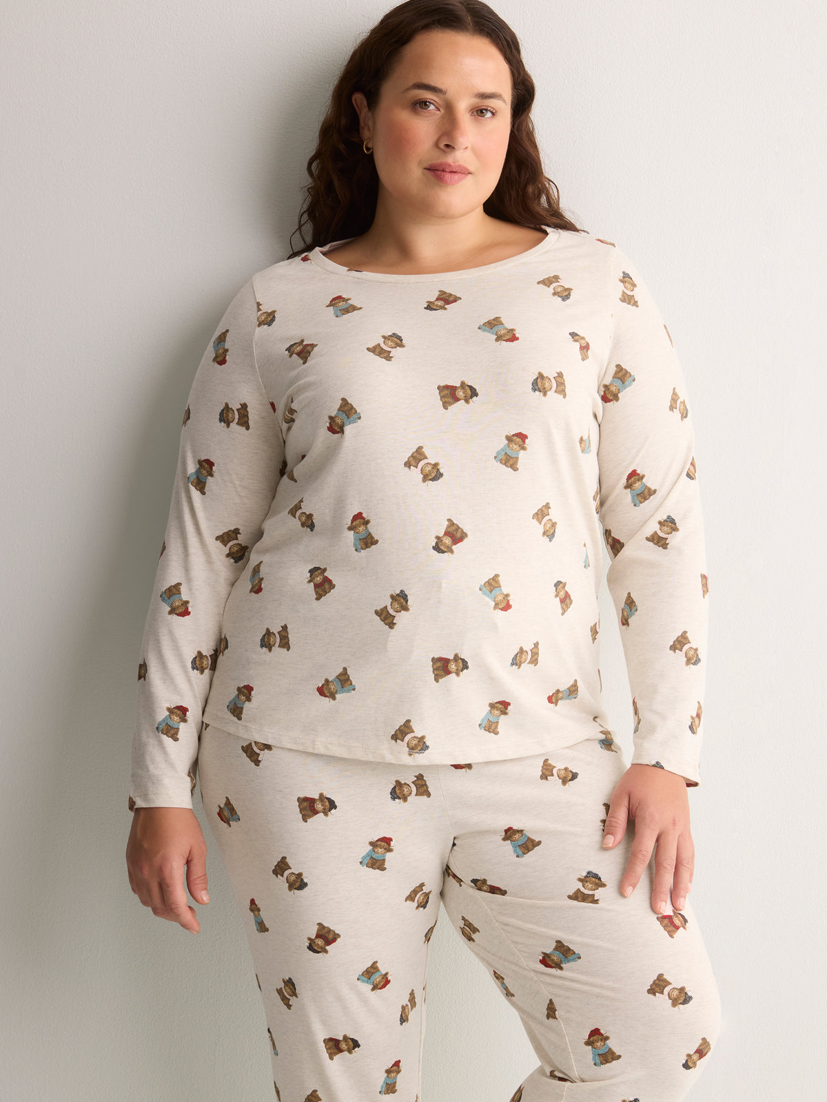 Snow Cow Heather Long-Sleeve Tee and Jogger Pant Pyjama Set - tiVOGLIO
